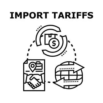 Import tariffs concept with global trade and agreement Stock Illustration