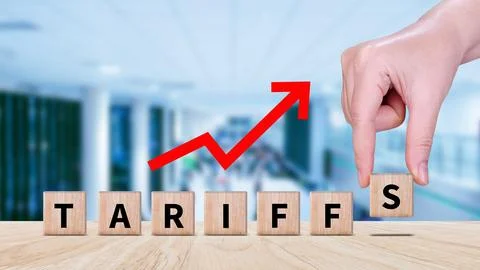 Import tariffs increase concept, Government import tax to boost economy, In.. Stock Photos