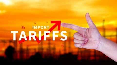 Import tariffs increase concept, Government import tax to boost economy, In.. Stock Photos