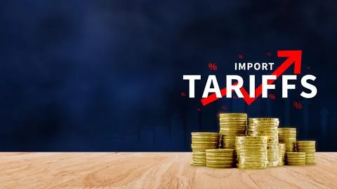 Import tariffs increase concept, Government import tax to boost economy, In.. Foto stock