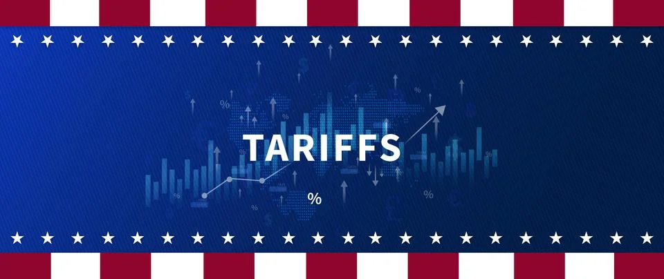 Import tariffs increase concept, US Government import tax to boost American.. Stock Illustration