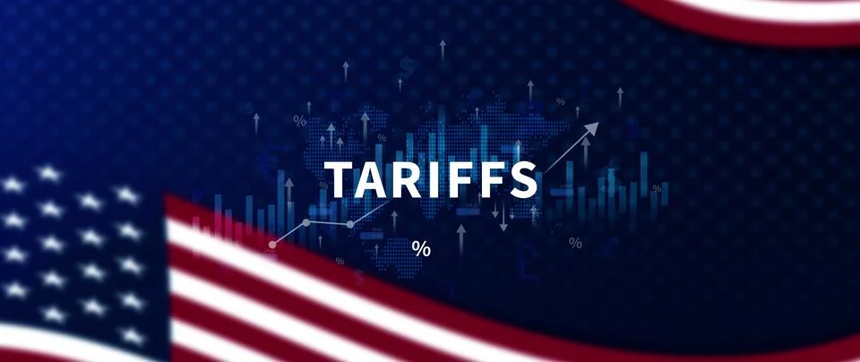 Import tariffs increase concept, US Government import tax to boost American.. Stock Illustration