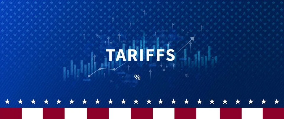 Import tariffs increase concept, US Government import tax to boost American.. Stock Illustration
