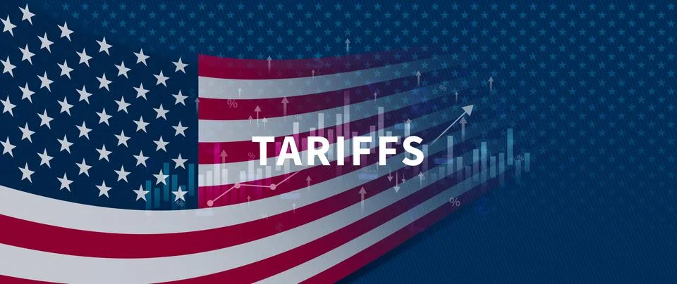 Import tariffs increase concept, US Government import tax to boost American.. Stock Illustration