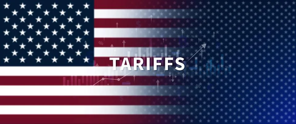 Import tariffs increase concept, US Government import tax to boost American.. Stock Illustration