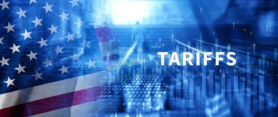 Import tariffs increase concept, US Government import tax to boost American.. Stock Photos