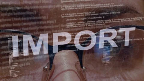 Import text on background of female developer Vídeos de archivo 107201917