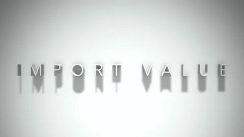 Import value 3D title animation white text on a white background Stock Footage 299423523