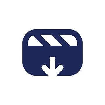 Import video file black pixel perfect solid ui icon Ilustração Stock