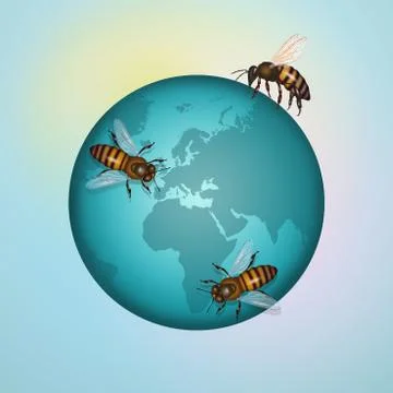 The importance of bees in the world Stock Illustration