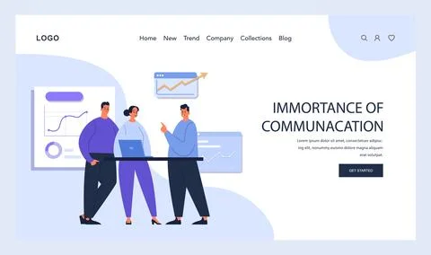 Importance of Communication concept. Flat vector illustration. 스톡 일러스트