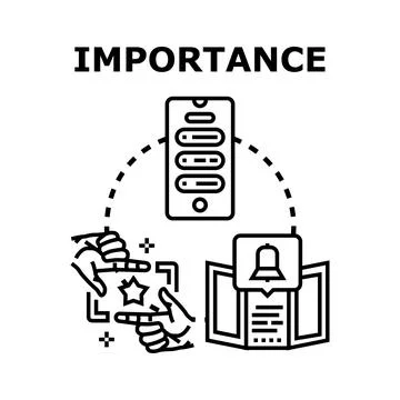Importance concept identifying priority and notification management Stock Illustration