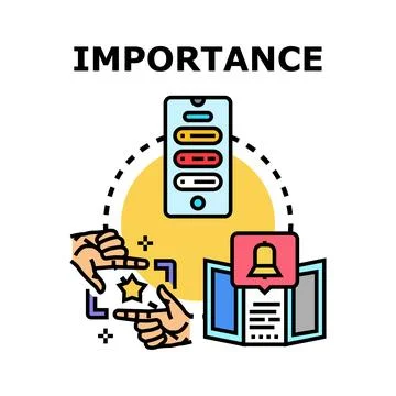 Importance concept identifying priority and notification management Stock Illustration