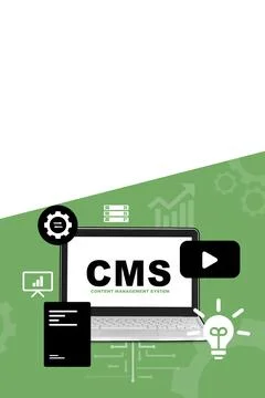 Importance of content management system tools for website development and Stock Illustration