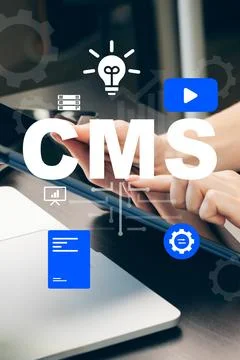 Importance of content management systems in digital projects and online Stock Photos