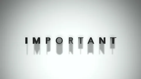 Important 3D title animation matte black text on a white background Video stock 300717886