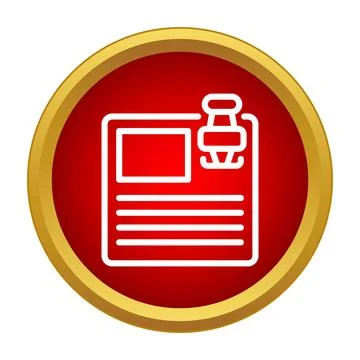 Important announcement note pinned on red circle icon イラスト素材