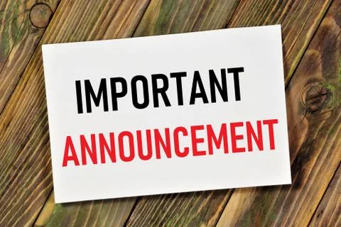 Important announcement. Stock Photos