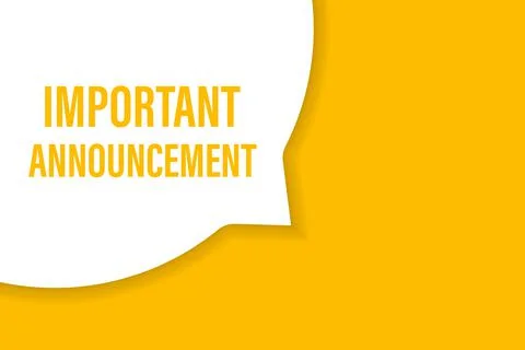 Important announcement speech bubble banner vector with copy space for busine 스톡 일러스트