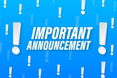 Important Announcement written on speech bubble. Advertising sign. Vector stock Stock Illustration
