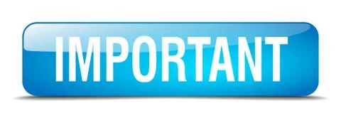 Important blue square 3d realistic isolated web button Stock Illustration