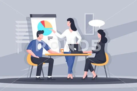 Important business discussion Stock Illustration