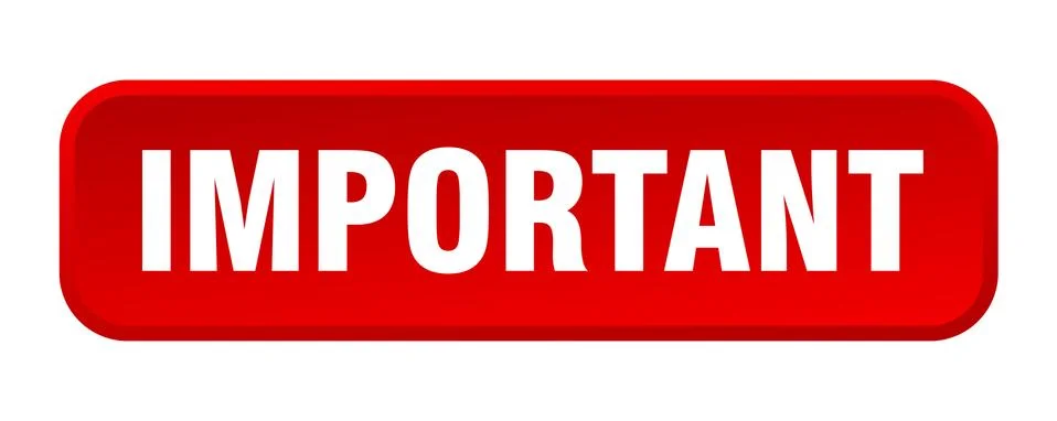 Important button. important square 3d push button Illustrazione stock