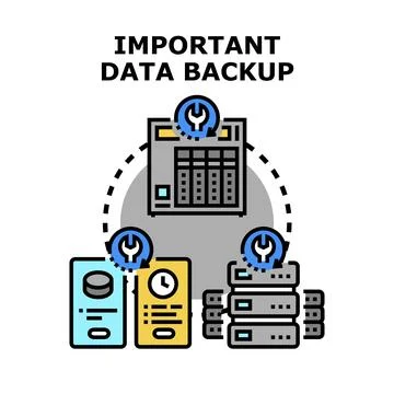 Important data backup and digital information protecting process Stock Illustration