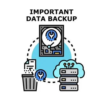 Important data backup and recovery using cloud storage Stock Illustration