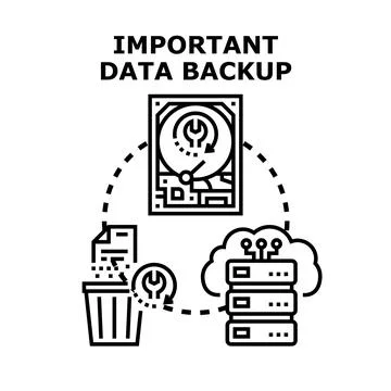 Important data backup and recovery using cloud storage Stock Illustration