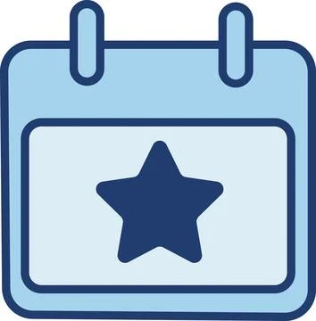 Important Date, Event Star, Special Day Calendar Stock Illustration