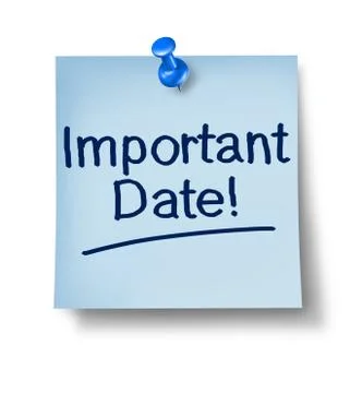 Important date office note Stock Illustration