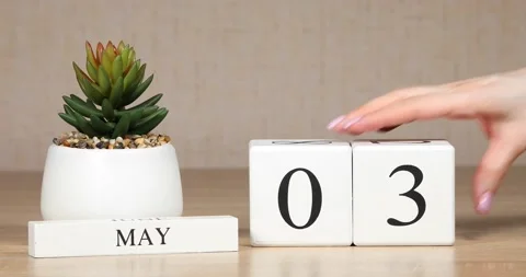 Important date or event on the calendar is May 3. Stock Footage 152867912