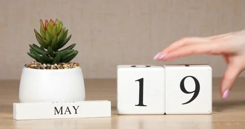 Important date or event on the calendar is May 19 Stock Footage 152910131