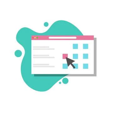 An important day on the calendar in the browser. The pointing mouse puts a Stock Illustration