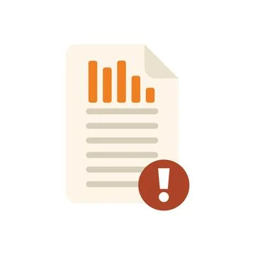 Important document with graph showing critical error message 스톡 일러스트