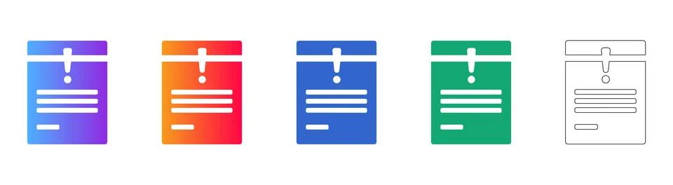 Important Document Notice Icon Set Stock Illustration