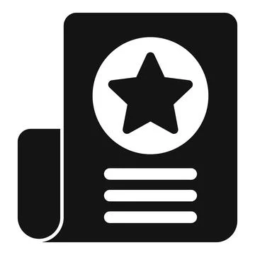 Important document with star representing quality and success Stock Illustration