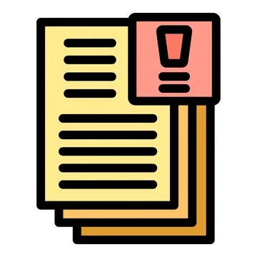 Important documents showing a warning sign and requiring attention Stock Illustration