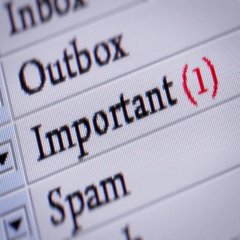 Important e-mail. Looping. My own design of program menu. Video stock 69475536