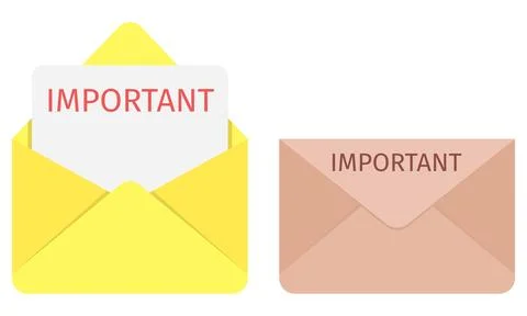 Important Email Envelope Vector Illustration Priority Inbox Message 스톡 일러스트