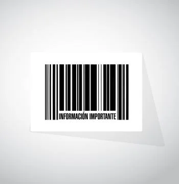 Important information barcode Spanish sign Stock Illustration