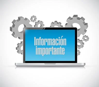 Important information computer Spanish sign Stock-Illustration
