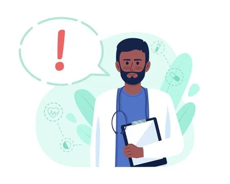 Important information from doctor 2D vector isolated illustration Stock Illustration