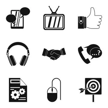 Important information icons set, simple style Stock Illustration