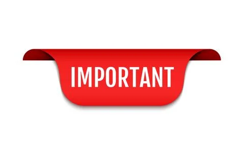 Important label ribbon vector banner. Red promotion label important tag Illustrazione stock