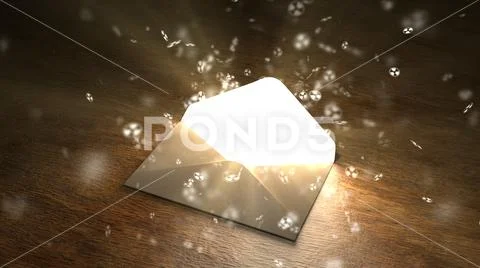 Important letter. Magic letter. Interesting content in the letter. 61. Stock Photos