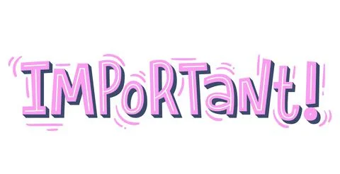 "Important" lettering. Modern hand-written text. Sticker for planner. Bright  Stock Illustration