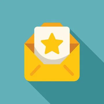 Important mail envelope containing star signifying priority message Stock Illustration