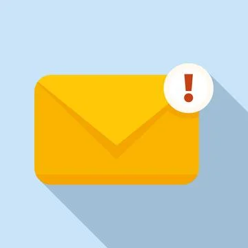 Important mail icon flat vector. Office work Illustrazione stock